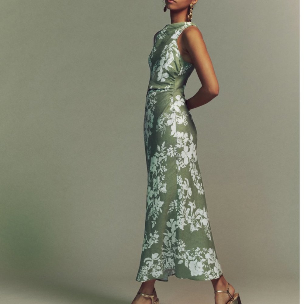 Reformation Casette Linen Dress - Willow - Picture 4 of 8